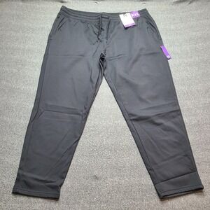 Member's Mark Fleece Pant Mens XXL Black Athletic Jogger Stretch Zipper Pocket